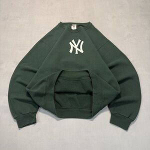 Printed New York Yankees Men's crewneck sweatshirt 90s Green Size M